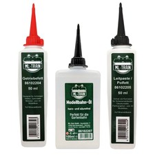 Pflegemittel Set - Modellbahn-Öl, Leitpaste, Getriebefett perfekt für Gartenbahn
