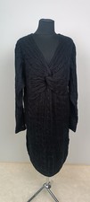 Shein prive twist front cable knit sweater dress size XXL black long sleeve