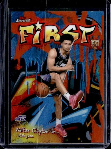 2025-26 Topps Finest Walter Clayton Jr. First RC Orange Refractor #/25 Jazz