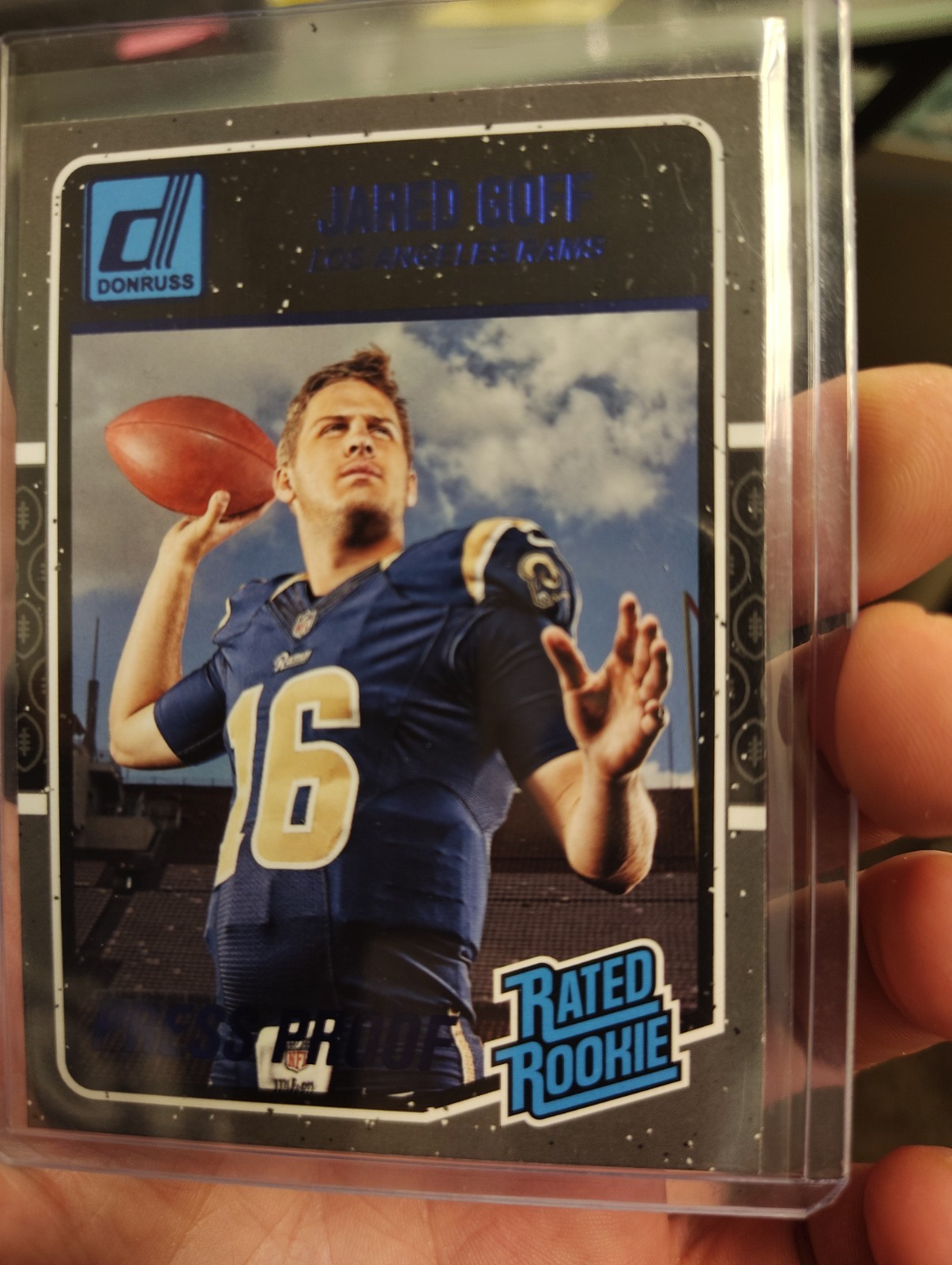 2016 Panini Donruss Press Proof Blue Rated Rookie Jared Goff #372  Rams Lions