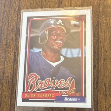 Topps 1992 Card #645 Deion Sanders Atlanta Braves MLB Baseball