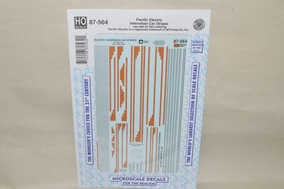 #ad #ad HO scale Microscale decals 87 564 Pacific Electric Ry interurban traction stripe $9.00