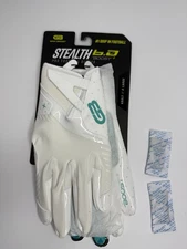 Grip Boost Stealth 6.0 Pro Football Gloves White/ aqua  Adult Size XLarge  New