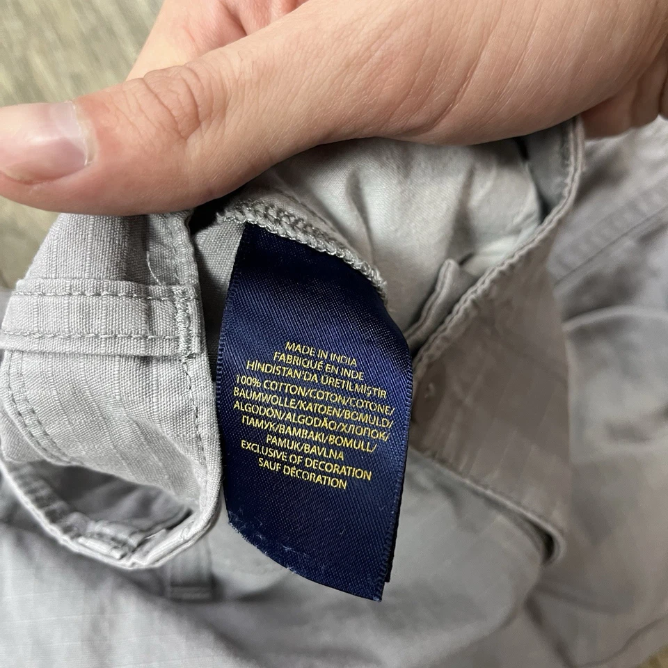 Polo Ralph Lauren Cargo Shorts Boys Size 10 Gray Utility Ripstop Multi Pocket - Image 4 of 4