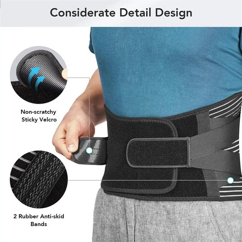 Adjustable Lower Back Brace Lumbar Support Waist Belt Men Women Pain Relief NEW - Picture 5 of 15