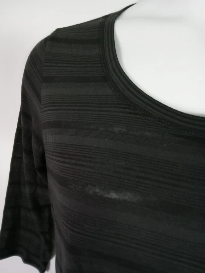 Camisa DAISY FUENTES Mujer Med Negra Cuello Redondo Semi Transparente Manga Larga NUEVA $36 Foto 3 de 4