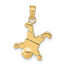 14K Yellow Gold Little Boy Pendant