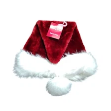 Merry Brite Adult Medium Burgundy Plush Santa Hat With Pom Pom
