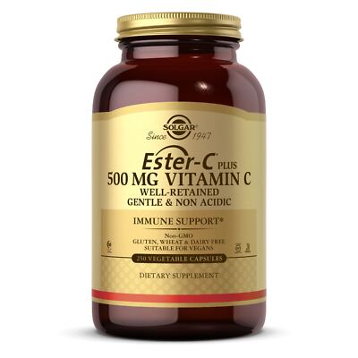 SOLGAR Ester-C Plus 500 mg Vitamin C Ester-C Ascorbate Complex 250 Vcaps