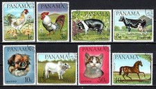 Animaux Domestiques Panama 1967 (189) Yvert n° 449 à 452 + PA424 à 427 oblitérés