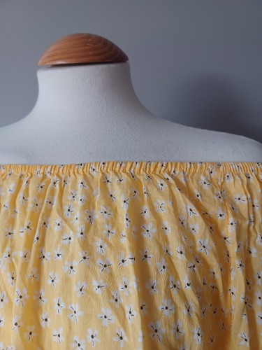 NEW - MANGO - LIGHTWEIGHT OFF SHOULDER SUMMER TOP - SIZE XL - YELLOW - Picture 2 of 4