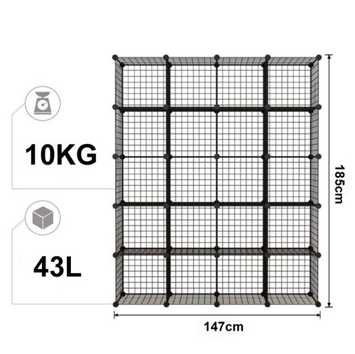 12 to 25 Cube Black DIY Wire Storage Shelve Cabinet Metal Display Shelf Toy Book - Picture 15 of 18