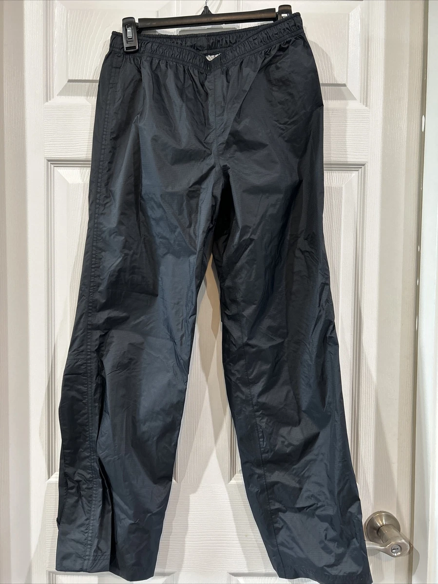 LL Bean Black Rain Pants Ripstop Nylon Outdoor Hiking Running Wind XS Petite