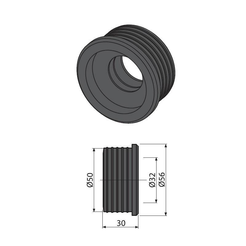 Manicotto Sifone In Gomma, 2 Pz, DN 40/50, Per Tubo Di Scarico - Foto 10