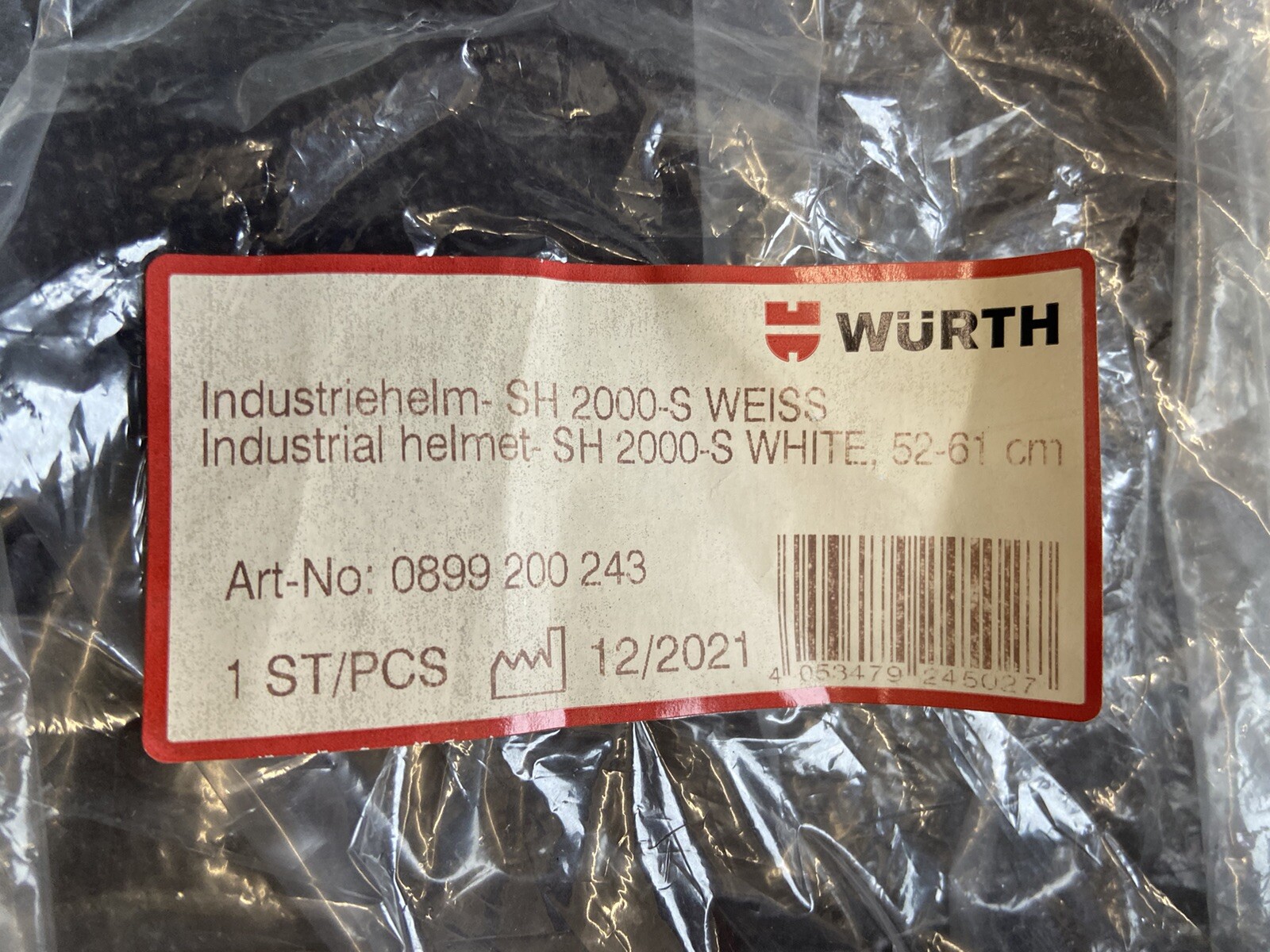 Industriehelm SH 2000-S weiß, 52-61cm, Art-No: 0899 200 243