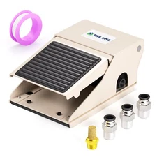 1/4"NPT Pneumatic Foot Pedal Valve Kit 4 Way 2 Position Threaded Rubber Nonsl...