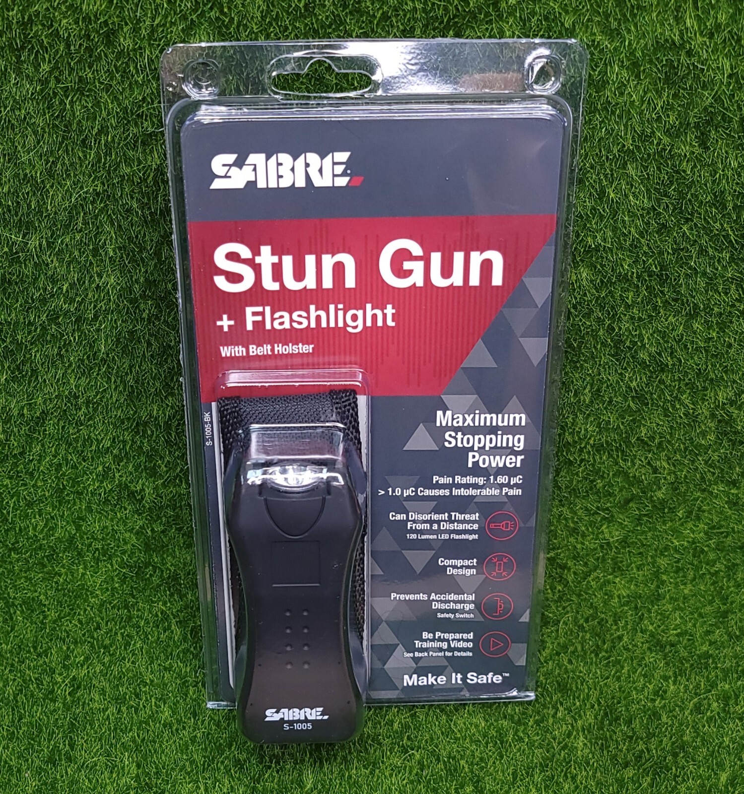 Sabre Compact Stun Gun & Flashlight w/ Holster Black S1005BK for sale online eBay
