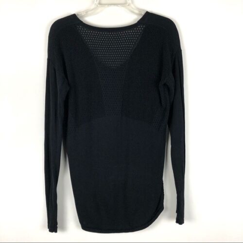 Lululemon Still Movement Baumwollmischung Pullover schwarz U-Ausschnitt offen Strick Gr. 4?? - Bild 6 von 6