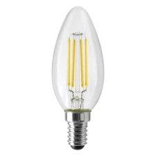 Satco S12115 4.5W Torpedo Euro E14 Clear 3000K Warm White 120V LED Filament Bulb