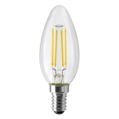 Satco S12115 4.5W Torpedo Euro E14 Clear 3000K Warm White 120V LED Filament Bulb