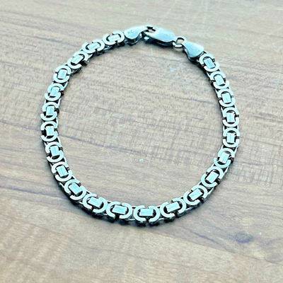 Vintage Italian Silver Chain Bracelet - 925 sterling - Made in