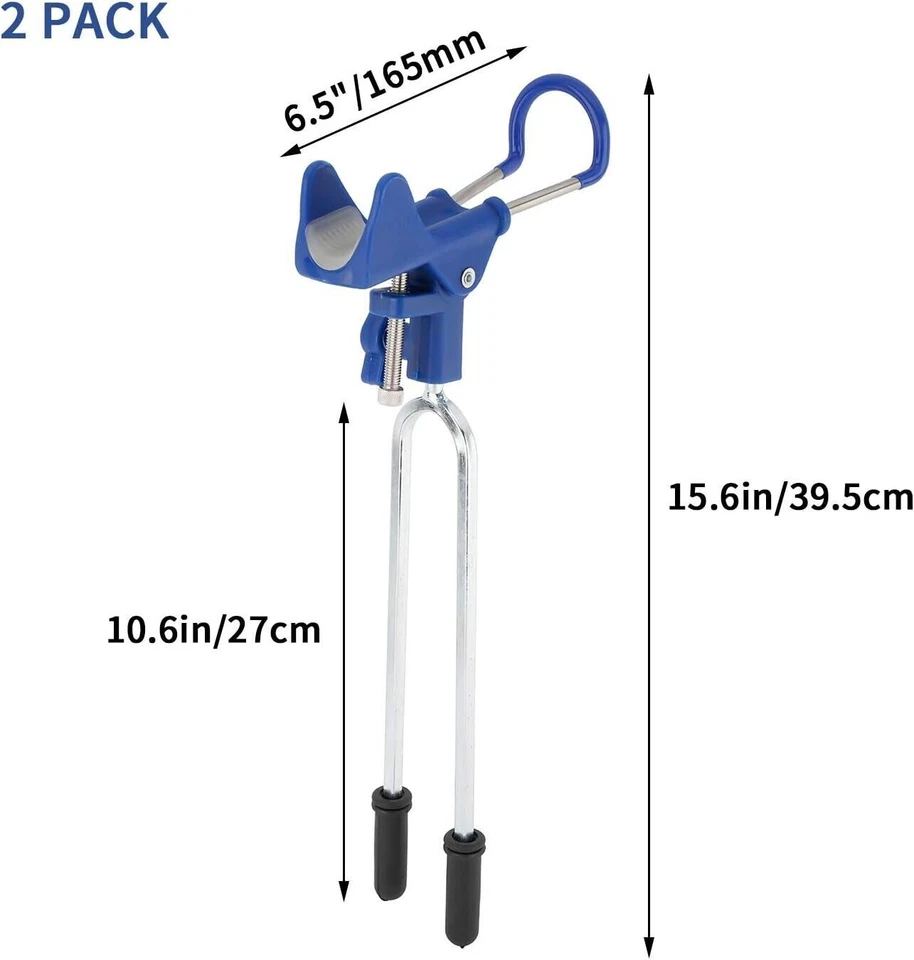 2 Pack Fishing Pole Holders Ground Bank Fishing Rod Rack Holder Stand 360 Degree - Image 2 of 4