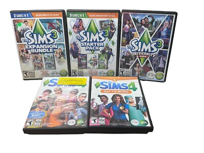 The SIMS 3 & 4 Expansion Packs Bundle LOT of 5. Expansion with Codes