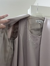 Formal Wedding Women  s Dress With Cover Up Purple Grey Size 16 Karen Miller NY