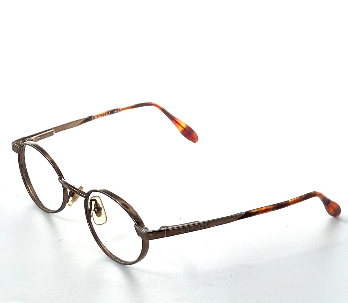Vintage Serengeti 6412 Dark Brown Tortoise Oval Metal Sunglasses