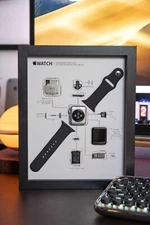 Framed Disassembled Apple Watch Art, Tech Teardown Display, Modern Wall Decor