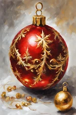 CHRISTMAS ORNAMENT STRETCHED CANVAS PRINT WALL ART READY TO HANG CA47