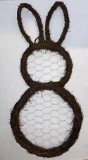 2 Factory Direct Craft 26" Natural Grapevine and Chicken Wire Bunny Wreath