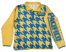 Cerveza Pacifico Clara Logo 1/4 Snap Blue Yellow Fleece Pullover Sweatshirt XL