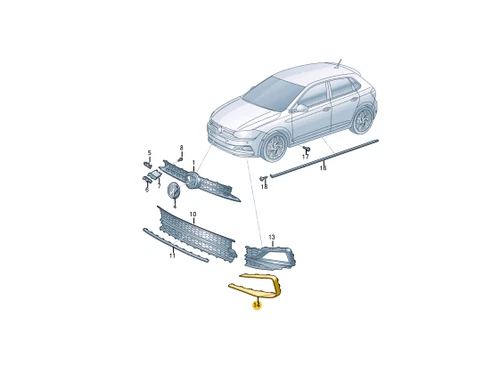 NUOVO RIVESTIMENTO PARAURTI ANTERIORE SINISTRO VOLKSWAGEN POLO AW 2G0853711041 - Foto 10 di 10