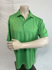 Masters Tech Golf Polo Shirt Augusta National Green Design Mens Large