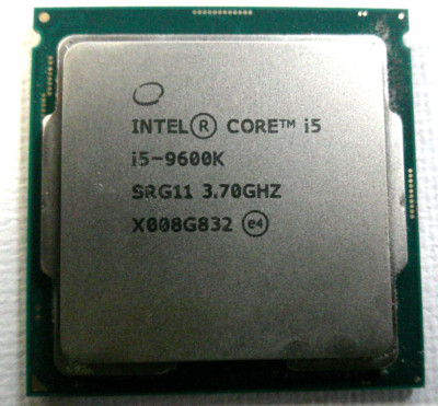 Intel 9th Gen Core i5-9600K SRELU SRG11 3.7GHz (Turbo 4.6GHz) 6