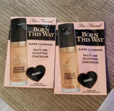 2x Too Faced Multi-Use Sculpting Concealer in SAND Sample Packets New