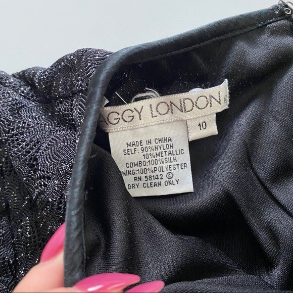 みに Maggy London black silver lace dress size 10 | eBay