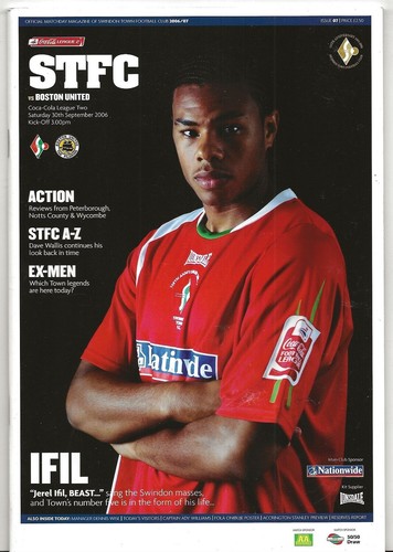 Football Programme>SWINDON TOWN v BOSTON UNITED Sept 2006 - 第 1/1 張圖片