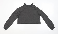 Womens UK Size S Preworn Grey Pullover Sweatshirt