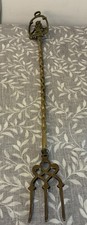 Vintage Brass Toasting Fork - Widecombe Pixie / Imp Finial, Twisted Wavy Stem