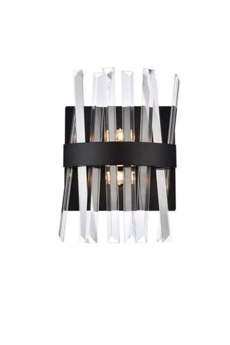 Elegant Lighting 6200W8 Serephina 2 Light 12" Tall Wall Sconce - Black - Picture 1 of 4