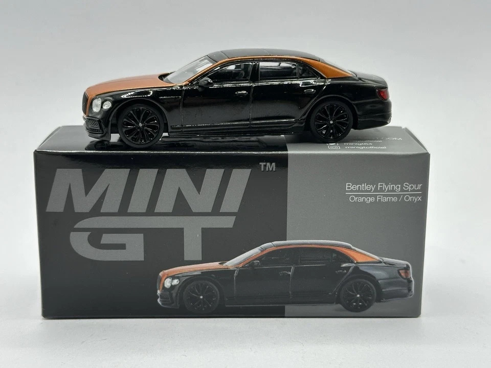 MINI GT 00991-R  BENTLEY FLYING SPUR ORANGE FLAME/ONYX (RHD) DIECAST MODEL
