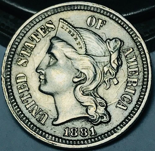 1881 Three Cent Nickel — photo from the most recent tracked eBay sale