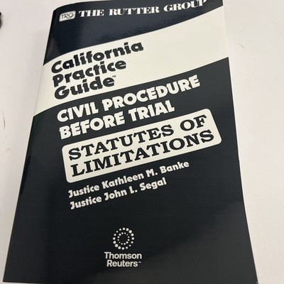 California Rutter Civil Procedure Before Trial Statutes Of Limitations 2025