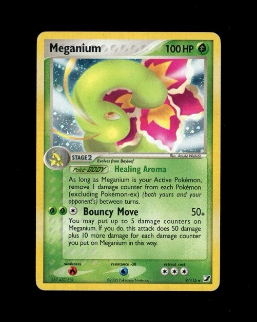 2005 Pokemon UNSEEN FORCES MEGANIUM HOLO 9/115 RARE! HP 