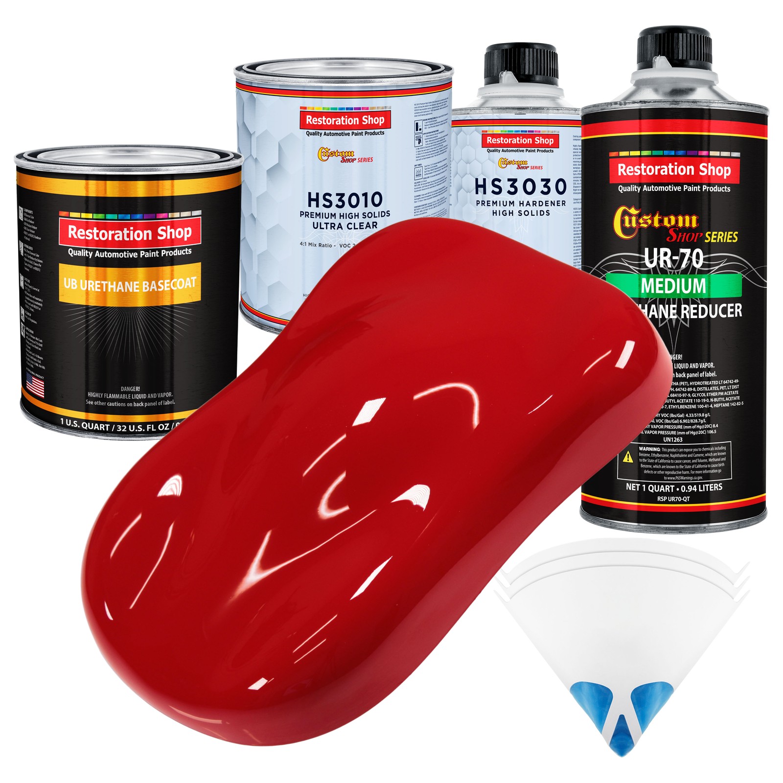 Reptile Red Premium Urethane Basecoat Clearcoat Auto Paint Kit