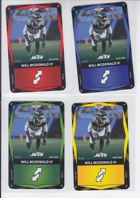 4 - 2025 NFL UNO Elite WILL MCDONALD Yellow, Red, Green, Blue Jets 123