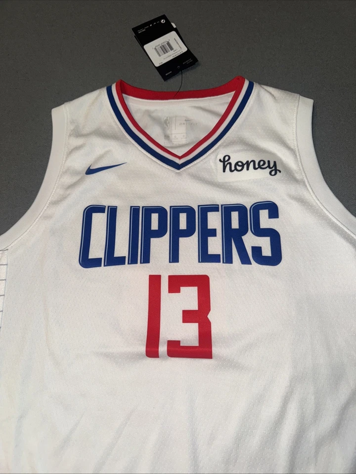 NBA LA Clippers Nike белый #13 Paul George Джерси молодежный размер большой новый с Ярлыками $89 Msrp - Изображение 2 из 4