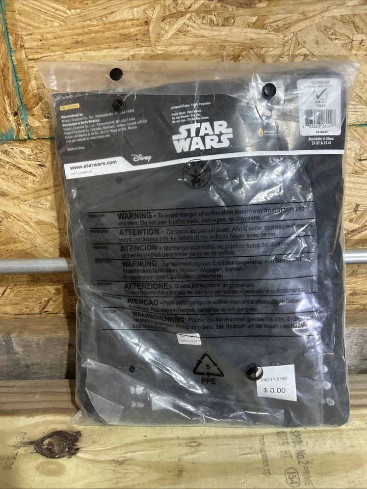 Disfraz polar Rubie's Star Wars Darth Vader niño pequeño talla 3T-4T NUEVO Foto 2 de 3